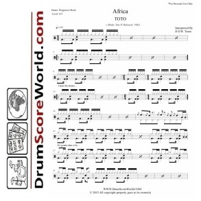 TOTO - Africa - Drum Sheet + Play-Along Track